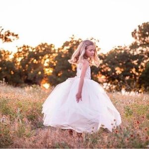 Champagne Rosebud flower girl dress